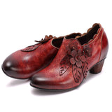 Ručne cvjetne kožne cipele retro stila