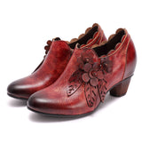 Ručne cvjetne kožne cipele retro stila