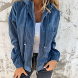 Ella™ | Samtasta jakna s kapuljačom