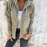 Ella™ | Samtasta jakna s kapuljačom