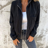 Ella™ | Samtasta jakna s kapuljačom