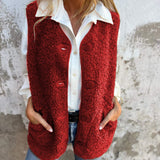 Ženski zimski kratki prsluk s gumbima