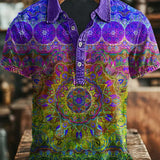 Vintage umjetnost apstraktni šareni cvjetni print casual polo majica