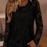 Osnovni top dugih rukava od čipke