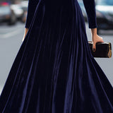 Elissa | Midi haljina dugih rukava u mornarsko plavoj boji