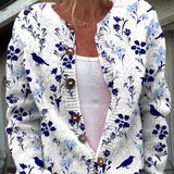 Vintage cvjetni umjetnički otisak | Cardigan s gumbima