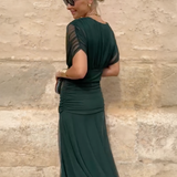 Elegant V-neck Fantasy Painted Floral Print Party Maxi Dress