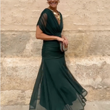 Elegantna fantasy maxi haljina s V-izrezom