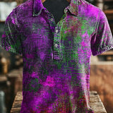 Vintage Šarena Stara Ispisana Casual Polo Majica