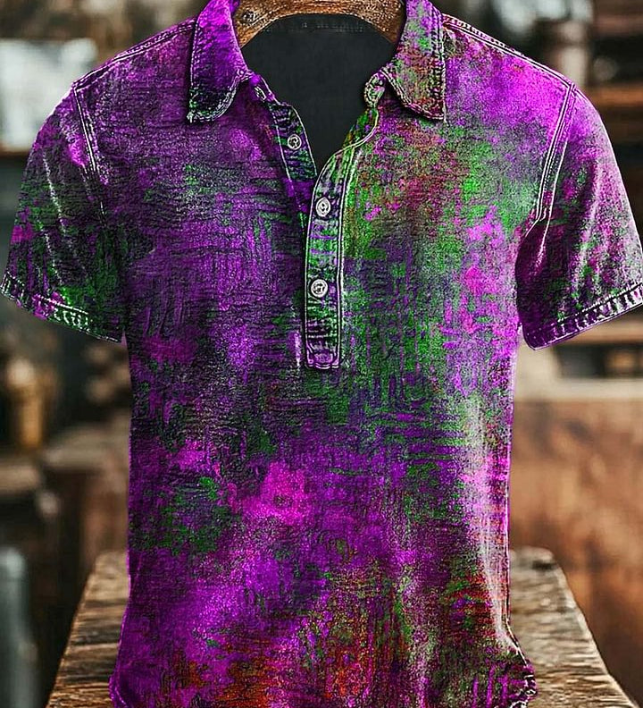 Vintage Šarena Stara Ispisana Casual Polo Majica