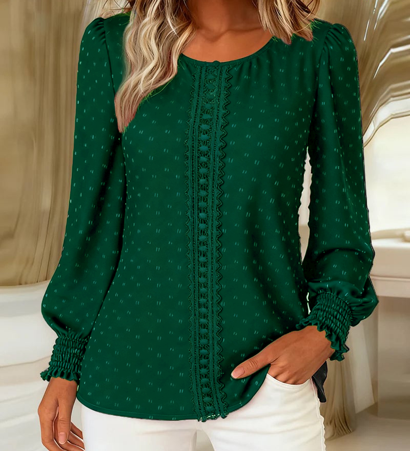 Amy | Bluzica s napuhanim rukavima i okruglim izrezom