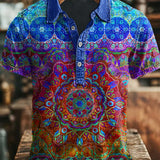 Vintage umjetnost apstraktni šareni cvjetni print casual polo majica