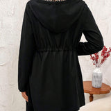 Preokretivi kaput s kapuljačom i leopard uzorkom