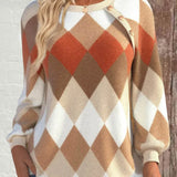 Sign | Karirani pleteni pulover s gumbima