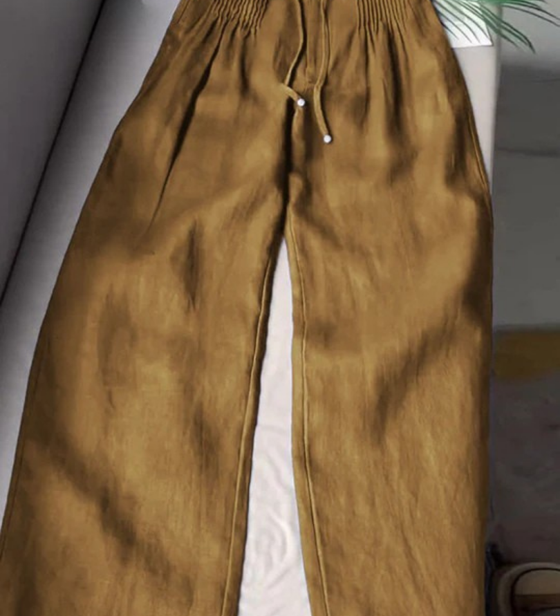 Camille | Široke hlače od pamuka i lana