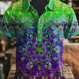 Vintage umjetnost apstraktni šareni cvjetni print casual polo majica