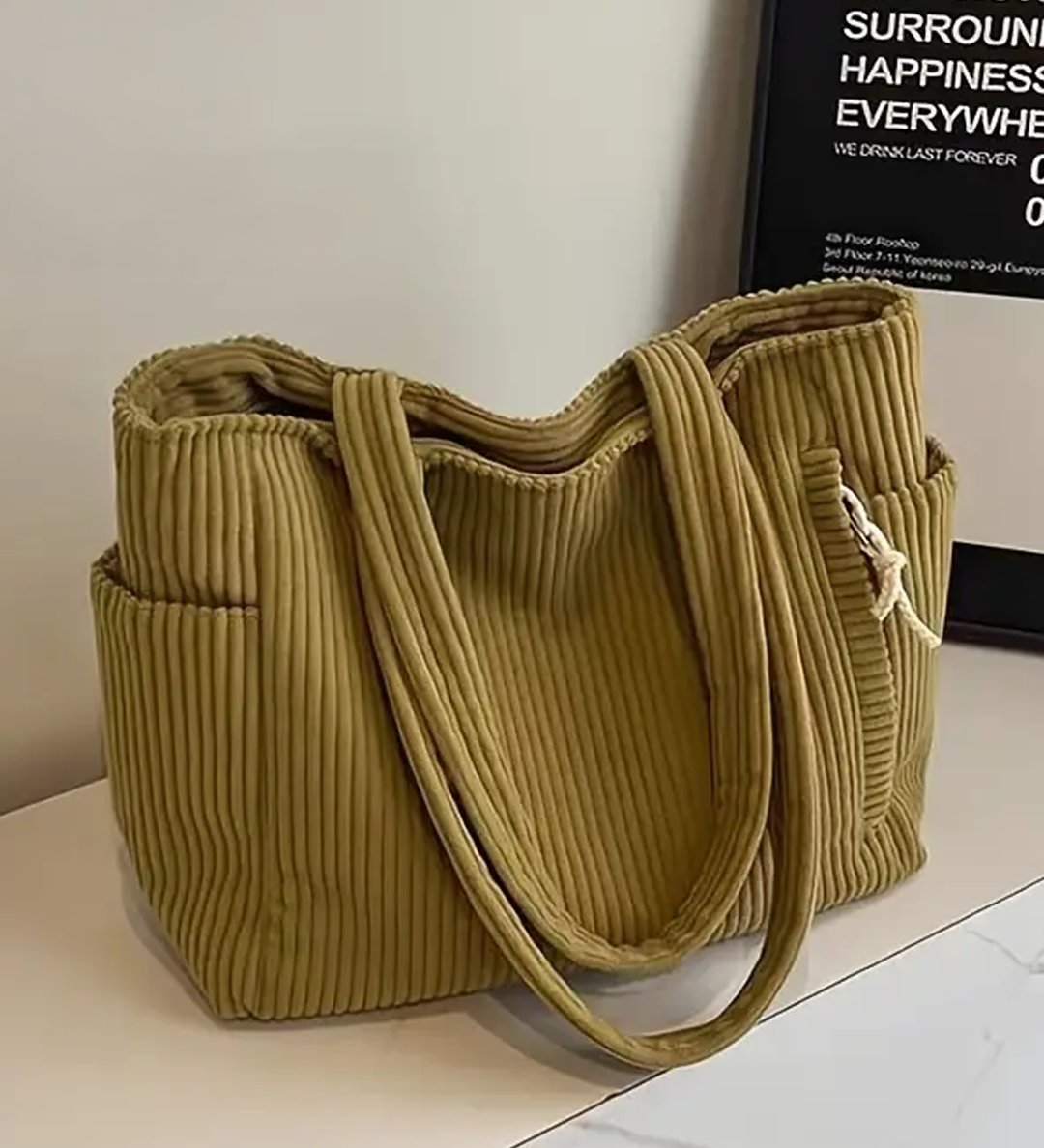 Tilda – Rebrasta tote torba s ukrasnim užetom