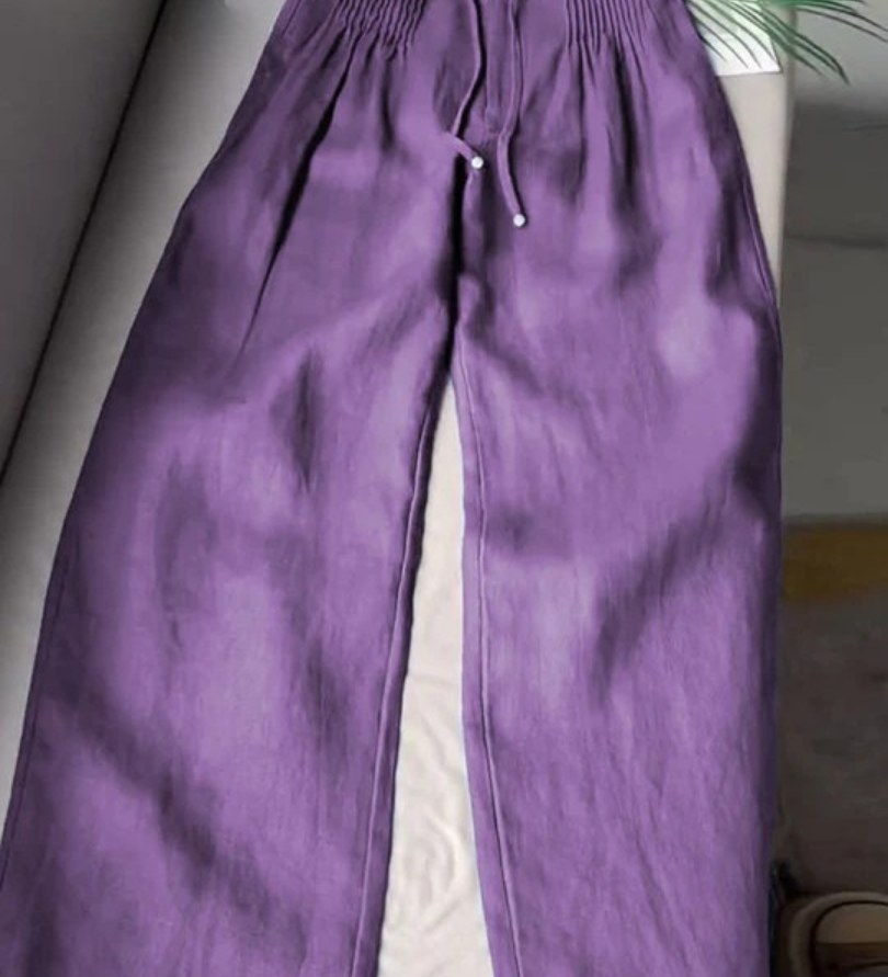 Camille | Široke hlače od pamuka i lana