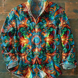 Muška šarena cvjetna košulja s dugim rukavima