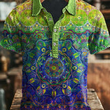 Vintage umjetnost apstraktni šareni cvjetni print casual polo majica