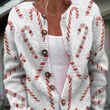 Festivni Uzorak Dekorativne Štapiće | Kardigan s Dugmadi