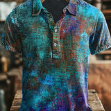 Vintage Šarena Stara Ispisana Casual Polo Majica