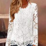 Osnovni top dugih rukava od čipke