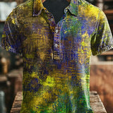 Vintage Šarena Stara Ispisana Casual Polo Majica