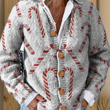 Festivni Uzorak Dekorativne Štapiće | Kardigan s Dugmadi