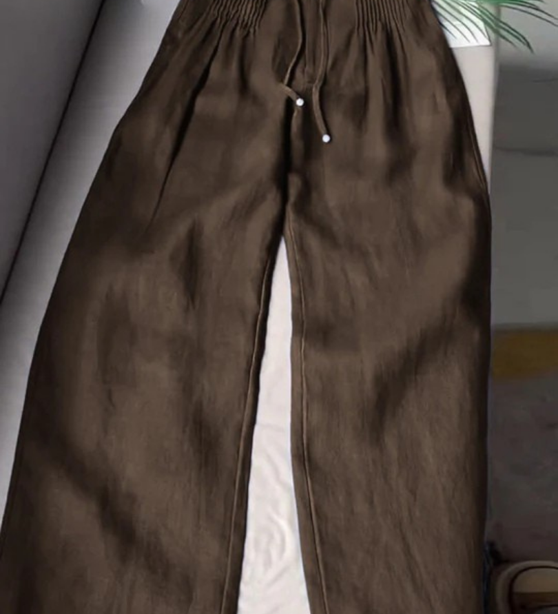 Camille | Široke hlače od pamuka i lana