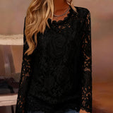 Osnovni top dugih rukava od čipke