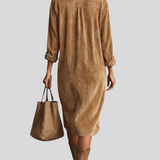 Giulia - Udobna Baršunasta Midi Haljina