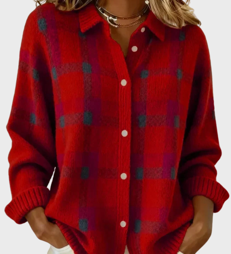 Victoria - Retro Karirana Pulover