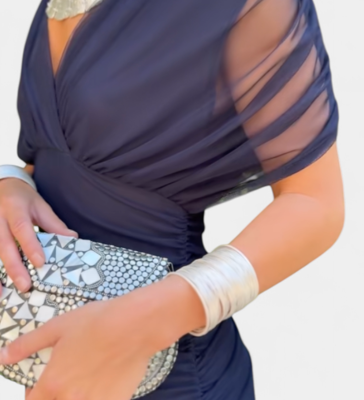 Alondra™ | Duga cvjetna haljina s V-izrezom