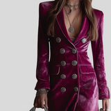 Vera - Duga Baršunasta Blazer Haljina