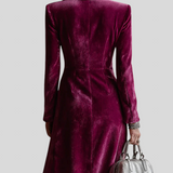 Vera - Duga Baršunasta Blazer Haljina