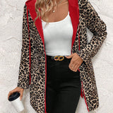 Preokretivi kaput s kapuljačom i leopard uzorkom