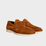 Elvy - Stylske mokasine od bijelog nubuka