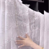 Jednobojna košulja s vezom i spuštenim ramenima