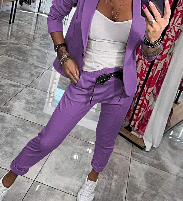 Fenna™ | Opušteni jednobojni dvodijelni set za žene