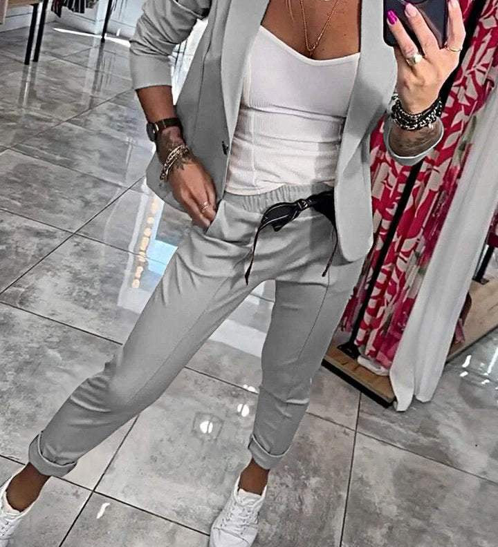 Fenna™ | Opušteni jednobojni dvodijelni set za žene