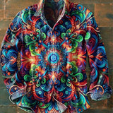 Muška šarena cvjetna košulja s dugim rukavima