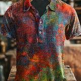 Vintage Šarena Stara Ispisana Casual Polo Majica