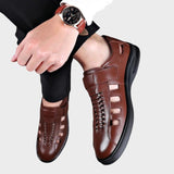 Steffen - Brune športne sandale od prave kože