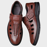 Steffen - Brune športne sandale od prave kože